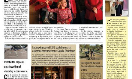 Portada RCG Lagunera [2 de diciembre de 2024] VillaMagia Coahuila 2024 enciende la Navidad; destacan inversión pública en Torreón y más…