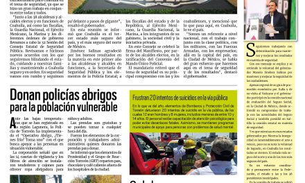 Portada RCG Lagunera [15 de diciembre de 2024] Brinda gobernador respaldo para tener un estado seguro y en orden; Paseo Colón cierra el 2024 con espíritu navideño y más…