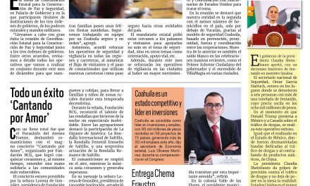 Portada RCG Media [5 de diciembre de 2024] Reforzará Coahuila operativos en temporada decembrina: Manolo; Avanza certificación internacional de la Comisaría de Seguridad y más…
