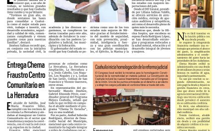 Portada RCG Media [6 de diciembre de 2024] Coahuila tiene rumbo y va pa’delante: Manolo Jiménez: Refuerzan acciones contra el dengue en Saltillo y más…