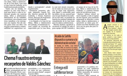 Portada RCG Media [20 de diciembre de 2024] Niñas, niños y adolescentes son prioridad para Coahuila; Saltillo es un referente nacional en seguridad y más…