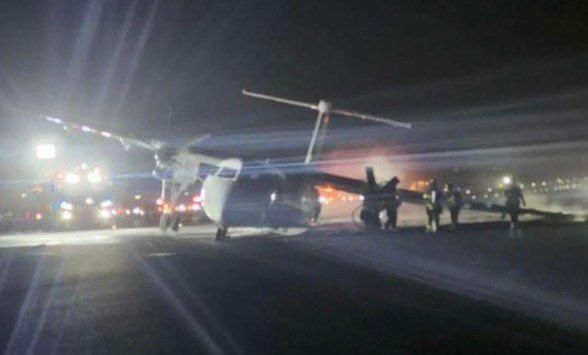 Avión de Air Canada sufre fallas al aterrizar y se incendia
