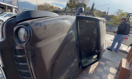 Choque con volcadura en Saltillo
