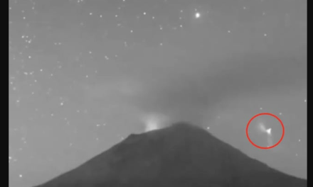 Extraño objeto luminoso es observado sobre el Popocatépetl