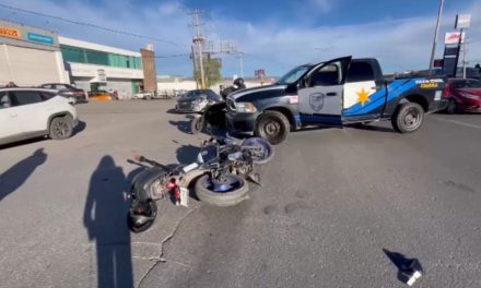 Policía motorizado resulta herido en accidente