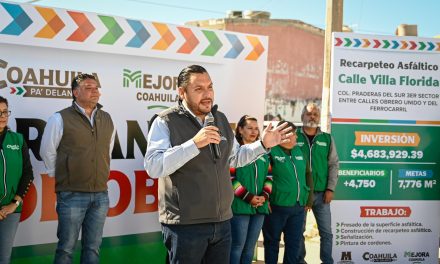 Inicia Carlos Villarreal recarpeteo en la colonia Praderas