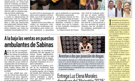 Portada RCG Carbonífera [9 de enero de 2025] Refuerza Protección Civil Operativo Invernal en Coahuila;Continúa mejora de imagen urbana en San Juan de Sabinas y más…