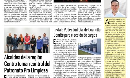 Portada RCG Centro [4 de enero de 2025] Anuncia Manolo Jiménez inversión millonaria en obras para Torreón; cae portería en la cabeza de una menor en Frontera y más…