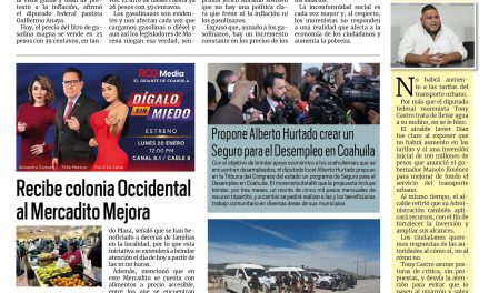 Portada RCG Centro [15 de enero de 2025] Los gasolinazos de Morena; abrirá sus puertas de nuevo el quirófano del DIF Monclova y más…