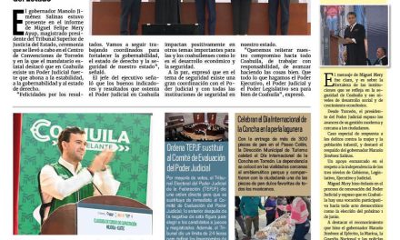 Portada RCG Lagunera [28 de enero de 2025] Trabajo coordinado fortalece a Coahuila: Manolo Jiménez; entrega Icatec y Mejora Coahuila certificados de capacitación y más…
