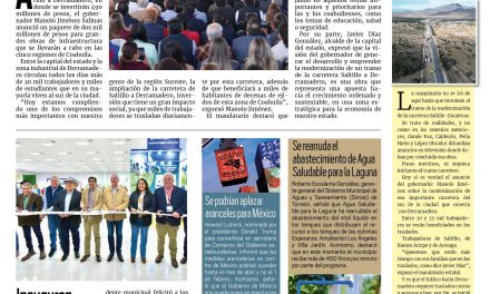 Portada RCG Lagunera [30 de enero de 2025] Anuncia Manolo Jiménez inversión de dos mmdp en obras estatales; dan visto bueno a estados financieros de Torreón y más…