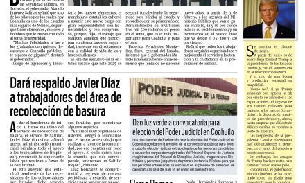 Portada RCG Media [8 de enero de 2025] Suma Coahuila 491 nuevos elementos de seguridad; Llevan alegría a colonias del poniente de Saltillo y más…