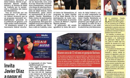 Portada RCG Media [12 de enero de 2025] Realizan con éxito foros del Plan Nacional en Coahuila; La gasolina sigue subiendo; Reforzará alcalde la seguridad en Ramos Arizpe y más…