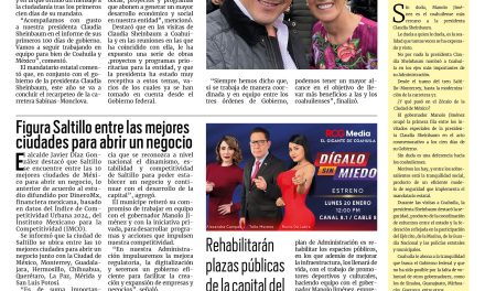 Portada RCG Media [13 de enero de 2025] Arrancaremos en Saltillo el proyecto del tren de Pasajeros: Manolo; figura Saltillo entre las mejores ciudades para abrir un negocio y más…