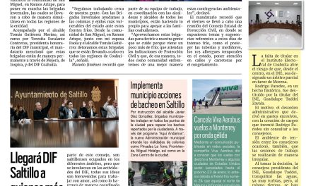 Portada RCG Media [21 de enero de 2025] Realizan autoridades brigadas invernales ante frente frío; llegará DIF Saltillo a quienes más lo necesitan y más…