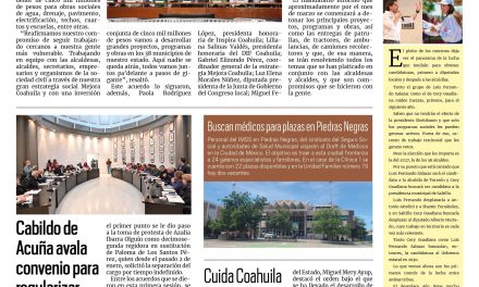 Portada RCG Fronteriza [14 de febrero de 2025] Anuncia Manolo Jiménez inversión de 5 mmdp en obras sociales; Cabildo de Acuña avala convenio para regularizar predios y más…