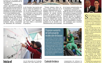Portada RCG Lagunera [05 de febrero de 2025]Entrega Román cepeda techumbre a vecinos de Villas San Agustín; SIMAS Torreón otorga estímulos a usuarios con adeudos y más…
