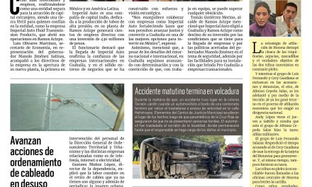 Portada RCG Lagunera [19 de febrero de 2025] Inicia Coahuila el 2025 con más inversiones; avanzan acciones de ordenamiento de cableado en desuso y más…