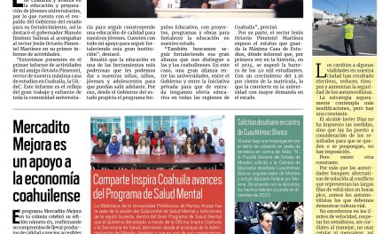 Portada RCG Media [07 de febrero de 2025] Reafirma Manolo Jiménez su compromiso con la UADEC; Mercadito Mejora es un apoyo a la economía coahuilense y más…
