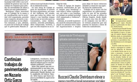 Portada RCG Media [17 de febrero de 2025] Impulsarán programas para atender a niños con cáncer en la entidad; continúan trabajos de pavimentación en Nazario Ortiz Garza y más…
