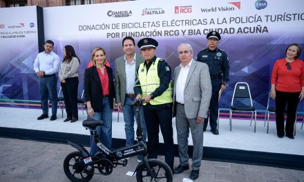 Entrega Fundación RCG bicicletas eléctricas a la Policía Turística de Saltillo