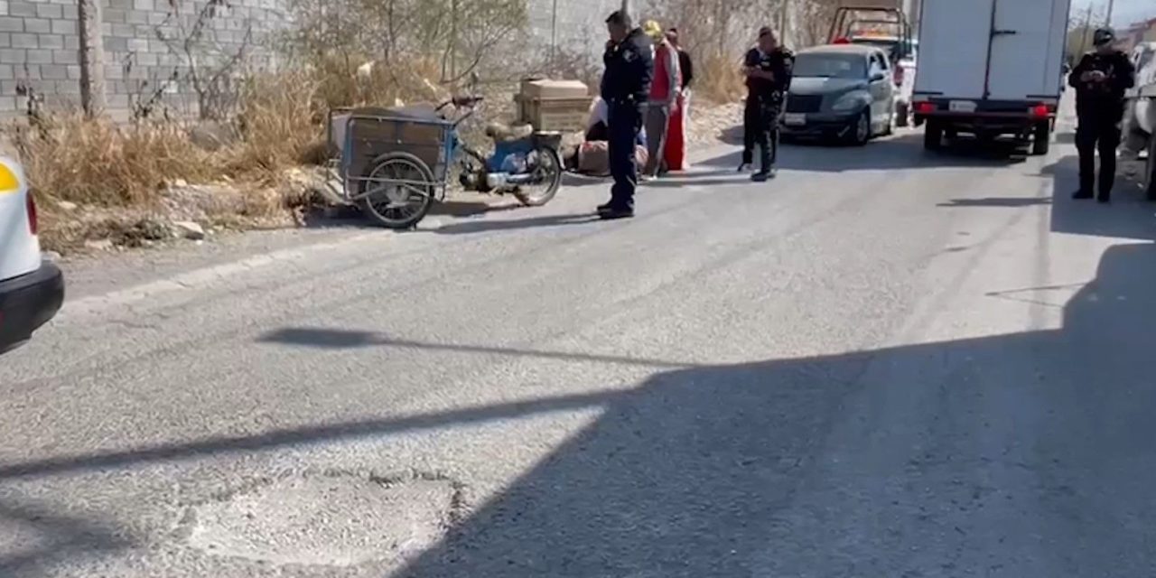 Accidente de moto triciclo dejó a una mujer herida