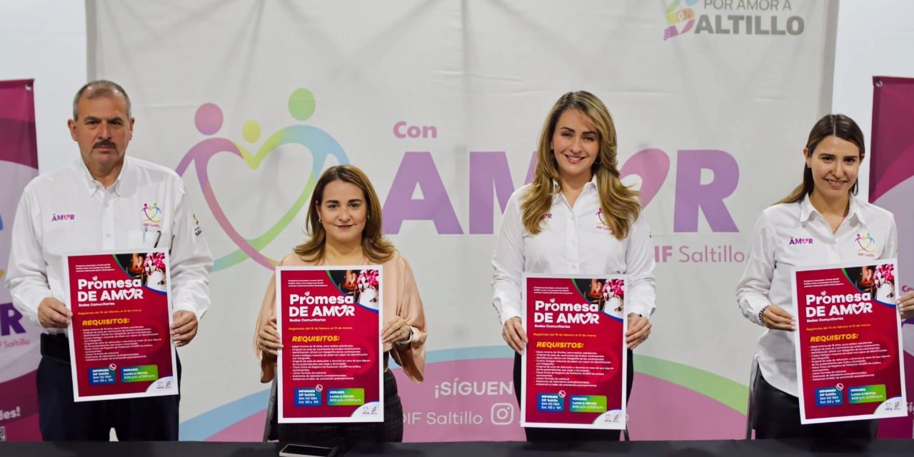 Convoca DIF Saltillo a bodas comunitarias