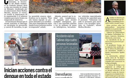 Portada RCG Carbonífera [1 de marzo de 2025] Entrega DIF aparatos funcionales para personas con discapacidad; Refuerzan vacunación contra la tosferina ante incremento de casos y más…