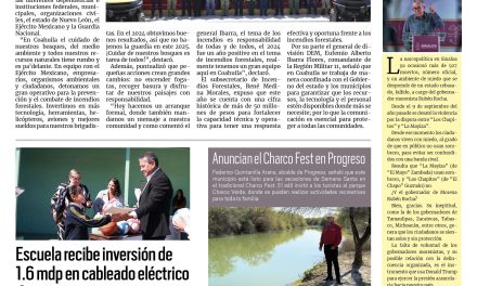 Portada RCG Carbonífera [11 de marzo de 2025] Inicia operativo de prevención y combate de incendios forestales; escuela recibe inversión de 1.6 mdp en cableado eléctrico  y más…