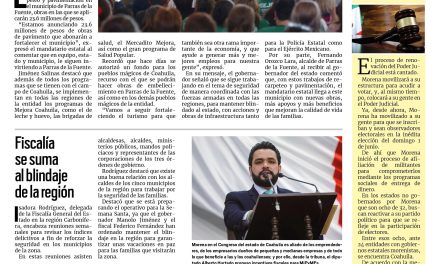 Portada RCG Carbonífera [12 de marzo de 2025] Fortalece Coahuila la infraestructura de los pueblos mágicos; Fiscalía se suma al blindaje de la región y más…