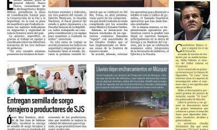 Portada RCG Carbonífera [28 de marzo de 2025] Fortalece Coahuila el modelo de seguridad; entregan semilla de sorgo forrajero a productores de SJS y más…