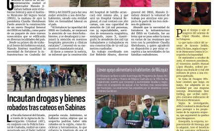 Portada RCG Carbonífera [29 de marzo de 2025] Llegará nuevo hospital de especialidades IMSS a Saltillo; aumenta venta de seguros para bienes en Sabinas y más…