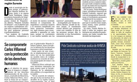 Portada RCG Centro [07 de marzo de 2025] Dan inicio al programa de Preparatoria Abierta ‘Mujeres Echadas Pa’delante’; se compromete Carlos Villarreal con la protección de los derechos humanos y más…