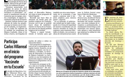 Portada RCG Centro [12 de marzo de 2025] Fortalece Coahuila la infraestructura de los pueblos mágicos; participa Carlos Villarreal en el inicio del programa ‘Vacúnate en tu Escuela’ y más…