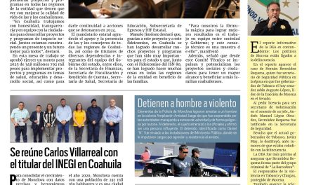 Portada RCG Centro [14 de marzo de 2025] Acuerdan empresarios y Gobierno proyectos para los coahuilenses; se reúne Carlos Villarreal con el titular del INEGI en Coahuila y más…