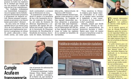 Portada RCG Fronteriza [14 de marzo de 2025] Acuerdan empresarios y Gobierno proyectos para los coahuilenses; cumple Acuña en transparencia ante la ASF y más…
