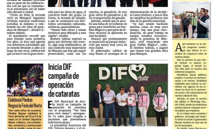 Portada RCG Fronteriza [16 de marzo de 2025] Seguimos celebrando la grandeza de Múzquiz: Manolo Jiménez; Trabajan en prevención de suicidios y adicciones y más…