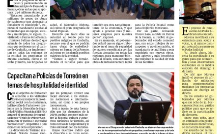 Portada RCG Lagunera [12 de marzo de 2025] Fortalece Coahuila la infraestructura de los pueblos mágicos; capacitan a Policías de Torreón en temas de hospitalidad e identidad y más…