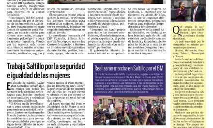 Portada RCG Media [08 de marzo de 2025] Manolo Jiménez cuida, fortalece y empodera a las coahuilenses; inician verificaciones vehiculares en Ramos Arizpe y más…