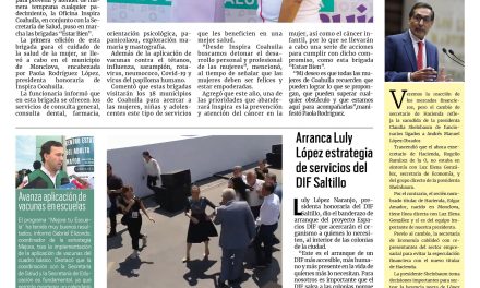 Portada RCG Media [10 de marzo de 2025] Acerca Inspira Coahuila brigadas de salud para las mujeres; arranca Luly López estrategia de servicios del DIF Saltillo y más…