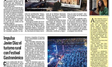 Portada RCG Media [30 de marzo de 2025] Coahuila, listo para recibir al turismo en Semana Santa; Intensifica DIF acciones en beneficio de la comunidad y más…