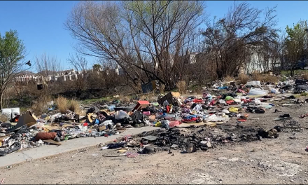 Terreno baldío en la colonia Saltillo 2000 es utilizado como tiradero