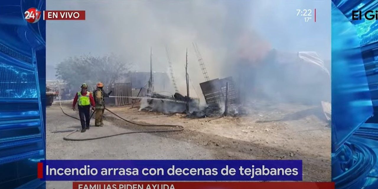 Incendio acaba con tejabanes en Urbivilla en Ramos Arizpe