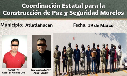 Detienen a presunto líder criminal del Cártel de Sinaloa en Morelos