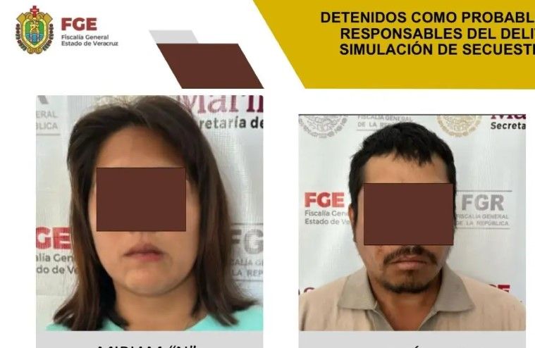 Pareja finge su secuestro en Veracruz… son detenidos