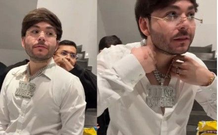 Tito Double P presume collar enorme y lo critican por su ‘mal gusto’