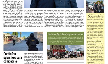 Portada RCG Carbonífera [23 de abril de 2025] Se mantiene Saltillo como la capital más segura de México; continúan operativos para combatir la venta de drogas en la región y más…