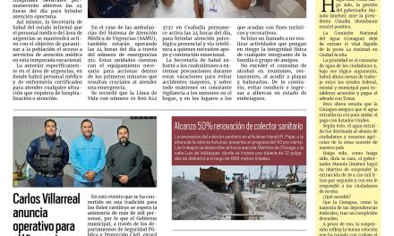 Portada RCG Centro [17 de abril de 2025] Hospitales Generales estarán activos estas vacaciones; brinda C4 servicio de seguridad a 13 municipios en región Centro y más…