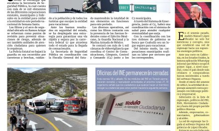 Portada RCG Lagunera [18 de abril de 2025] Coahuila Blindado en Semana Santa; familiares de personas desaparecidas exigen actuación inmediata del Estado mexicano y más…
