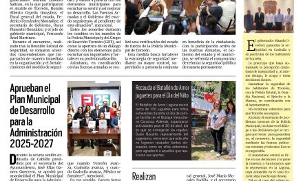 Portada RCG Lagunera [29 de abril de 2025] La seguridad de Torreón es nuestra prioridad: Manolo Jiménez; aprueban del Plan Municipal de Desarrollo para la Administración 2025-2027 y más…